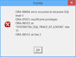 ORA-06512 error message